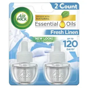 Air Wick Plug In Scented Oil with Essential Oils, Air Freshener Summer Delights (White Flowers/Melon/Vanilla), Twin Refill, 0.67 oz, 2 pack